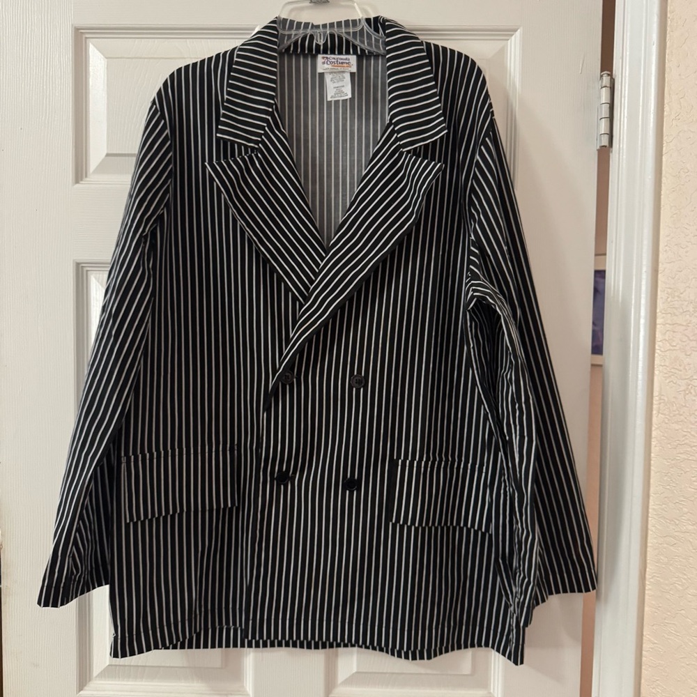 Black and White Striped Gangster Costume